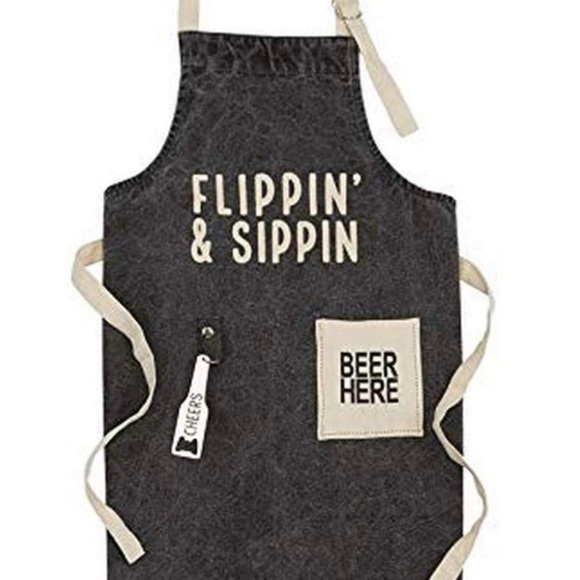 Mud Pie Other - Mud Pie Black and Cream Apron, Brand New without tags